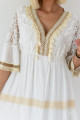 Letné maxi šaty so strapcami Becca biele A 255