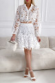 Háčkovaný komplet sukňa + top biely Emma P 32