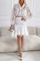 Háčkovaný komplet sukňa + top biely Emma P 32