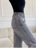 Straight jeans s elastickým pásom šedé M 153