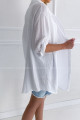 Predĺžená Mušelínová oversize košeľa biela P 142