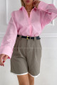 Popelínová oversize košeľa ružová P 170