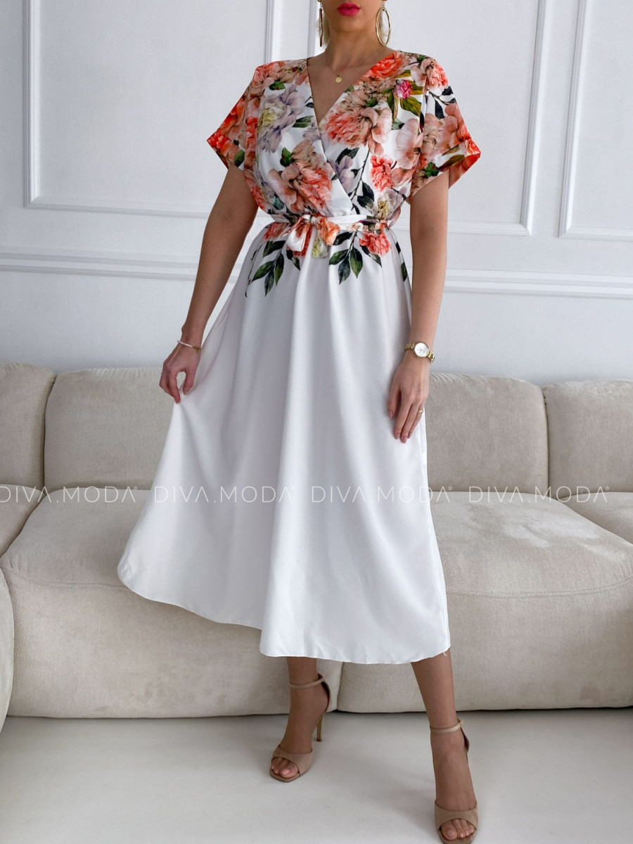 Maxi šaty botanic biele V 3