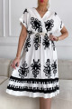 Šaty s ornamentami bielo-čierne V 2