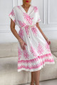 Šaty s ornamentami bielo-ružové V 2