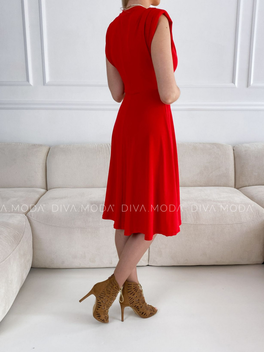Šaty s vystuženými ramenami Zoja červené V 6