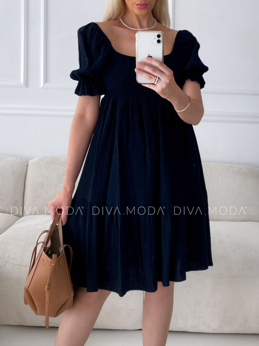 Mušelínové šaty sandra čierne P 164