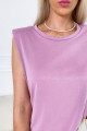 Tričko s vypchávkami na ramenách ružovo-fialkové V 17