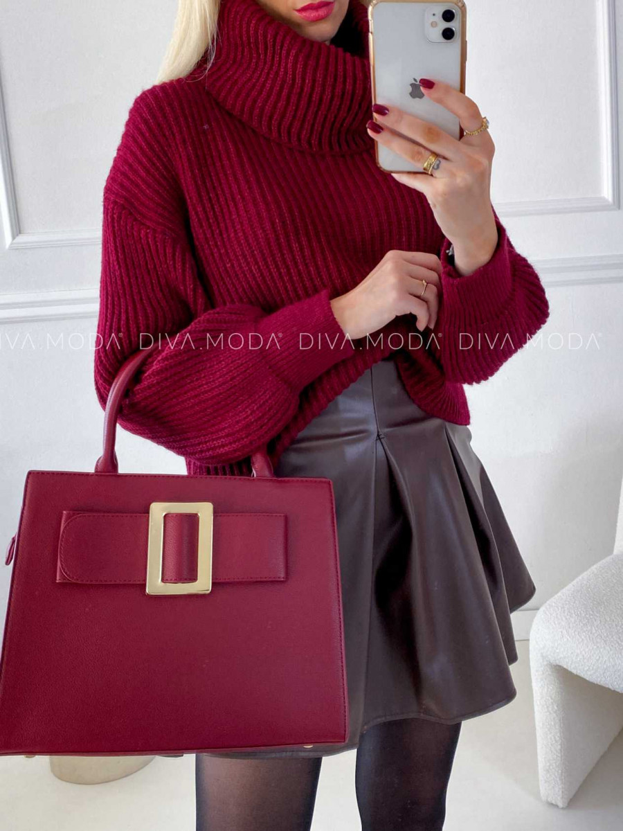 Crop rolák burgundy M 110